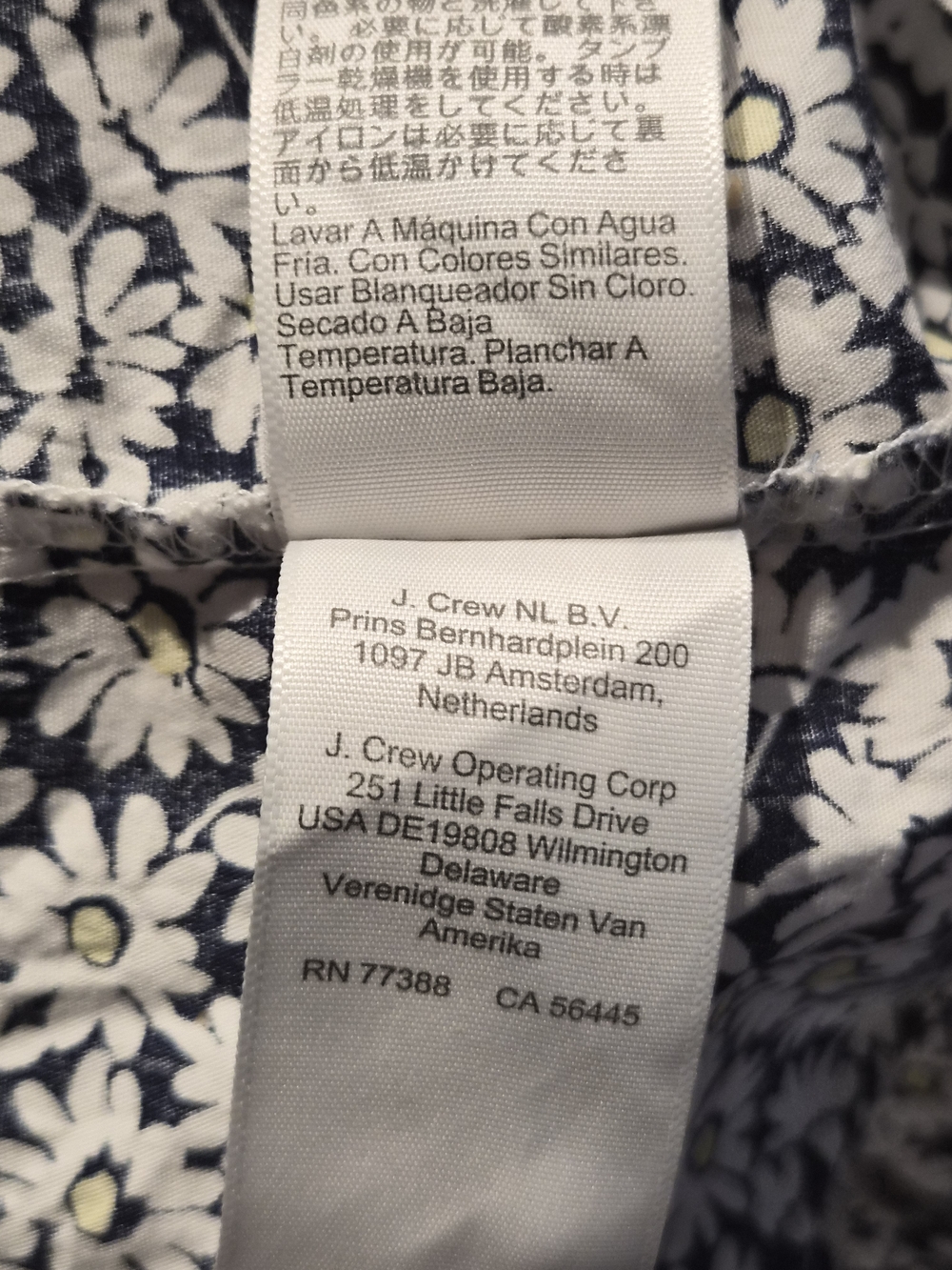 J. Crew Sleeveless Daisy-Print Collared Blouse - Navy & White - Picture 5 of 6